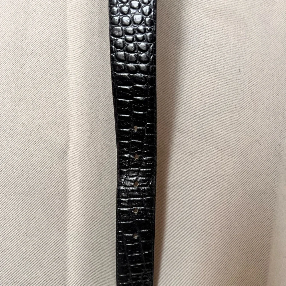 Cipriani Italian Alligator Embossed Calfskin Belt Black M 37”